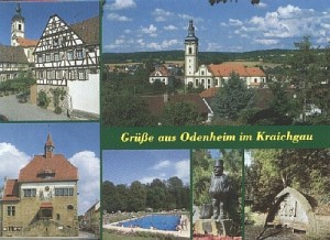 Postkarte mit Odenheimer Motiven